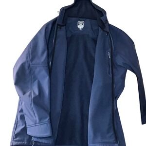 Moosejaw Mountaineering Mens 3XL Softshell Jacket Hooded Full Zip Navy Blue